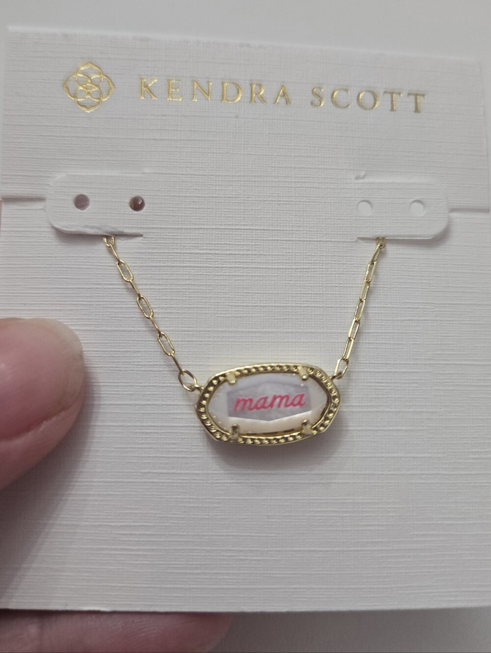 Kendra Scott Elisa Mama Script Gold Short Pendant Necklace